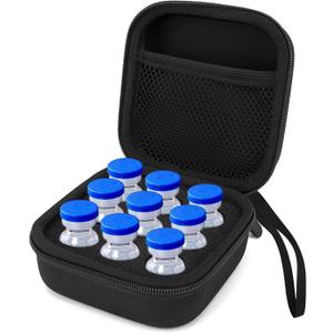 SMYV Insulin Vial Holder Storage Case for Fridge, Peptide Case Fits Standard 10ml U-100 Vials, 9 Slots