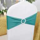 25 x Peomeise 25pcs Turquoise Spandex Chair Sashes with Buckle Slider for Wedding, Party Decoration