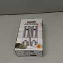 SIMPLETASTE Electric Salt and Pepper Grinder Set with LED Light, Automatic Pepper Mill Shakers with Adjustable Coarseness, One Hand Operation for Kitchen, Dining, Gifting, Silver, Battery Operated