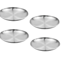 4 Metal Silver Plates 6.5"
