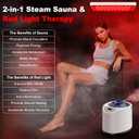 I-THERA-U XL Infrared Sauna Box with True 660 & 850nm Red Light Therapy Lamp, Portable Red Light Sauna for Home, Full Body Steam Tent with 3L 1200w Steamer, 15 Levels Heat, Chair, Remote