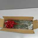 Watayo 45 Pcs Christmas Artificial Pine Branches with Red Berry Stems, 10.5" Faux Evergreen Norfolk Pine Cypress Leaves Stems, Fake Foliage Pine Needles Picks for DIY Craft Garland Home Decor