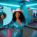 2 x Blulu Glitter Large Rave Folding Fans Silk Clack Popping Hand Fan for Line Dancing Chinese Make Sounds Fan for Women Dance Festival Dancing Wedding Party