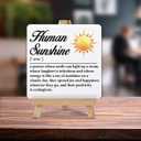 Inspirational Desk Decor Sunshine Gifts Human Sunshine Gift Human Sunshine Definition Wood Sign with Easel Home Office Shelf Table Desk Decor, Appreciation Gifts for Women Friends Men