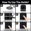 Electric Travel Kettle,12V/24V Car Coffee Warmer Kettle,Portable Hot Water Boiler,Small Hot Water Heater with Built-in Magnetic Induction Stirring