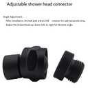Shower Head Swivel Ball Adapter (Universal Component), Solid Brass Adjustable Shower Arm Connector, Shower Connector Ball Joint, Matte Black
