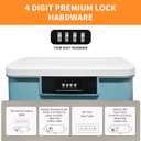 Lockable Storage Container Bin 2.3 Gallon/9L Heavy-Duty Plastic Organizer Box with Changeable Combination Lock, Versatile Secure Storage for Home, Office, Travel, Outdoor & School (Blue)