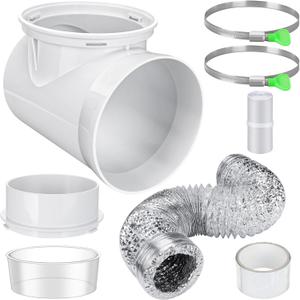 90 Degree Dryer Vent Elbow with 10ft Dryer Hose, Dryer Vent Duct Connector Kit, 90 Degree Dryer Vent Tight-Fit Connector Elbow for 4 Inch Dryer Duct Vent Hose.