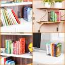 SUOXING 6 PCS Clear Acrylic Book Ends for Shelves Decorative,Invisible Book Stopper with Non-Slip Mats for Heavy Books,Small Acrylic Bookends for Home Office School Supplies and Kids Bookshelf