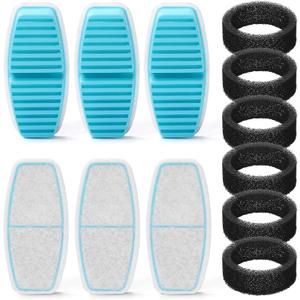 Dog Water Fountain Filter: 12 Pet Water Fountain Filters - Including 6 Pieces of Filters + 6 Pieces Sponges - Suitable for FOFNON Wired Dog/Cat Fountain
