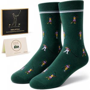 Funny Golf Gifts Socks for Men, Golf Accessories, Size 8-13 Gift Box & Card | Golf gifts for men, soft breathable crew socks, funny gift idea for birthdays, holidays, coworkers, husbands, or golf lovers