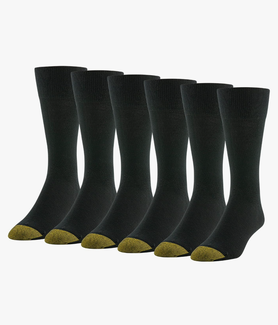GOLDTOE Men's Cambridge Crew Socks, 6-Pairs