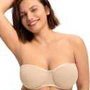 HSIA Strapless Bras for Women, Bella Convertible Minimizer Bra for Large Bust Unlined Underwire Balconette Bras Almond Beige 38C