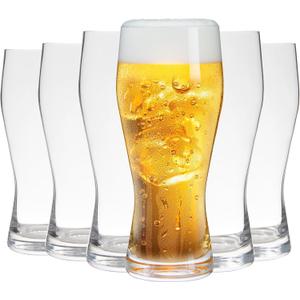 UMEIED 20oz Pilsner Beer Glasses Set of 6, Classic Beer Glass, Large Capacity Beer Cup, Stylish Beer Gifts, Beer Cups and Mugs