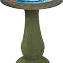 Solution4Patio Fiberclay Outdoor Bird Bath, Weather-Resistant Garden Decor with Non-Slip Basin, Durable Marble-Look Bird Baths for Outdoors, Easy-Clean Birdbath for Outside for Lawn Yard Garden