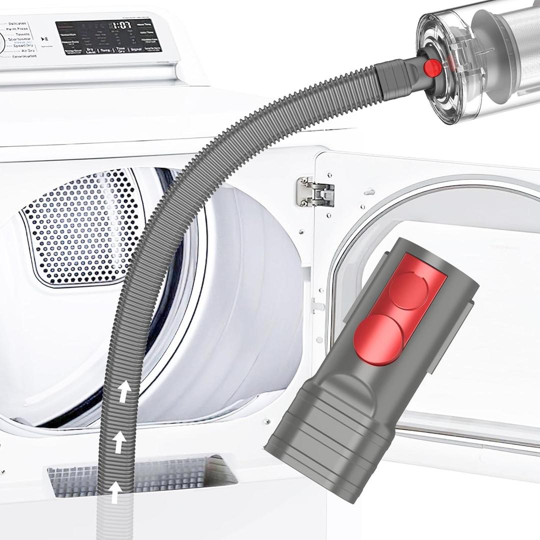 Sealegend Dryer Vent Cleaner Kit Compatible with Dyson Dryer Lint Vacuum Attachment Removes Deep Lint Adapter Compatible with Dyson V7 V8 V10 V11 V12 V15 etc Cordless Vacuum Cleaner Accessories (Gray)