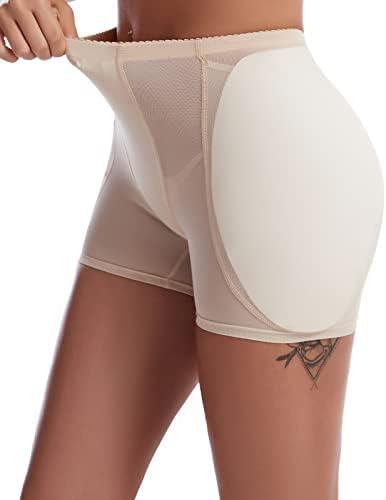 FEOYA Hip Pads for Women Hip Dip Shapewear Mesh Hip Enhancer Panties Fake Butt Padded Underwear Trim Seamless Booty Lifter, Beige, Size S