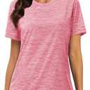 MAGCOMSEN Women's Workout Shirts Crewneck Short Sleeve Moisture Wicking Lightweight Tops for Gym Athletic Sports