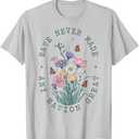 Anti-Trump Floral Butterflies Democrat President Liberal T-Shirt (M, Gray)