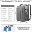 AREYTECO 60L Travel Laptop Backpack for Men, Extra Large Backpack, Big Capacity Carry On Backpack, 18-19 Inch Laptop Backpack Water Resistant Luggage Computer Daypack College Bag, Grey