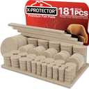 Felt Furniture Pads X-PROTECTOR 181 PCS Premium Furniture Pads - Felt Pads Furniture Feet Best Wood Floor Protectors - Protect Your Hardwood & Laminate Flooring! (181 PCS Beige, Round & Square)