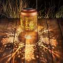Birthday Gifts for Women Mom, Grandma - Owl Solar Lanterns Outdoor Waterproof Owl Gifts for Women Hanging Metal Solar Lights Outside Garden Ornament for Yard, Patio,Pathway Landscape, Brown