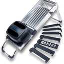 Jaccard Stainless Steel SafeHands Mandolin Slicer, Food Chopper, Compact Vegetable Chopper with Seven Interchangeable Blade Cartridges, Easy to Use and Store, Dishwasher-Safe