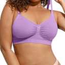 Lover-Beauty Bralettes for Women - Wireless Seamless Bra Stretch Comfort No Underwire Unlined Everyday Bras (Purple, M)