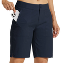Willit Women's Golf Hiking Shorts 8" Quick Dry Athletic Long Casual Summer Shorts Zipper Pockets Water Resistant Lightweight, Deep Grey, 

Size 8