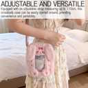 Clear Figure Display Bag for 10cm Doll - Crossbody Protective Case with Adjustable Strap, Dustproof and Portable, for Plush, Collectibles, and Gifts (Pink Bunny)
