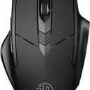 INPHIC Multi-Device Bluetooth Mouse Wireless, Rechargeable, USB Receiver, 6 Buttons, Ergonomic for Laptop, Computer, Mac, PC etc. (Black)