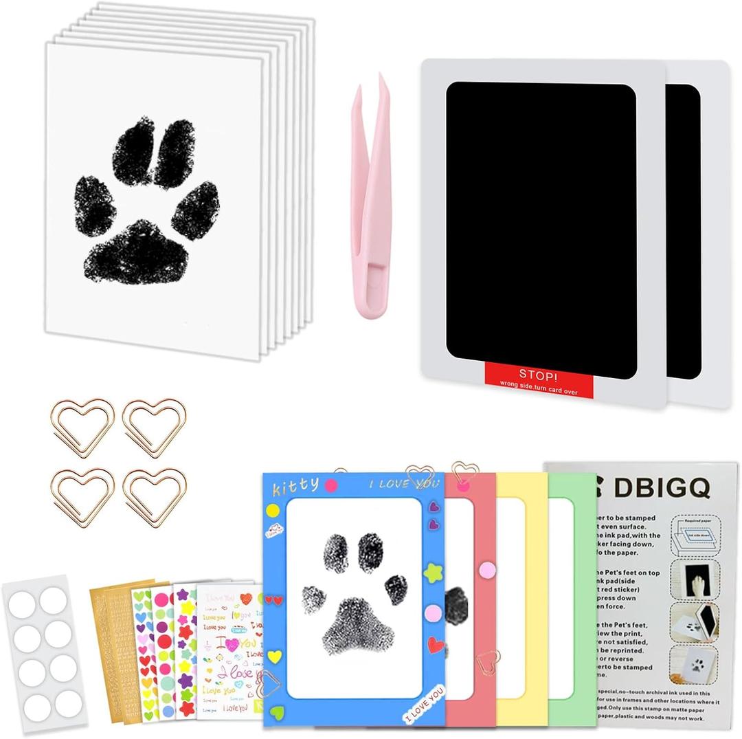 2Medium paw Print kit for Dogs Dog Nose Print kit Pet Paw Print Impression Kit for Dogs Cats Footprint Keepsake Mess-Free Paw Print Stamp Pad for Dogs Cats