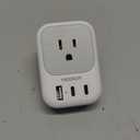 TESSAN US to India Plug Adapter, Type D Travel Adapter with 4 Outlets 3 USB (2 USB-C), Power Adaptor for USA to India Nepal Maldives Pakistan Bangladesh Sri Lanka Bhutan Yemen