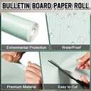 Inkspire Mint Green Bulletin Board Paper Roll,14.8FTx47IN Large Reusable Waterproof Erasable Classroom Wall Background Backdrop Paper,Fade-Resistant Fabric Wrapping School Decors Teacher Supplies, 177.6" x 47"
