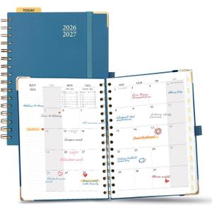 POPRUN Monthly Planner 2027-2028, 6.25" x 8.5", 18-Month Calendar Book