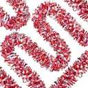 66 Ft Christmas Tinsel Garland Thick Tinsel Garland Xmas Tree Decorations Metallic Tinsel Twist Garland for Christmas, Birthday, Party Decor Indoor Outdoor Party Supplies 