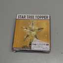 Juegoal Star Tree Topper with 20 LED Lights, Metal Silver Lighted Treetop Ornaments, Battery Powered Light Up Christmas Tree Decorations, 6.5 x 6.5 Inches