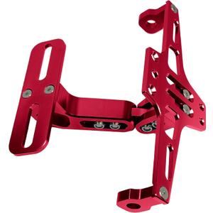 Universal Motorcycle License Plate Holder Bracket with Light Aluminum Alloy Tail Tidy Adjustable Fender Eliminator Kit Replacement for Kawasaki Yamaha Honda Suzuki Bmw Ducati (Red)