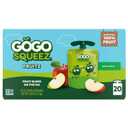GoGo squeeZ Fruit on the Go, Apple Apple, 3.2 oz (Pack of 20), Unsweetened Fruit Snacks for Kids, Gluten Free, Nut Free, and Recloseable Cap, BPA Free Pouches (Packaging May Vary) (EXP 12/07/26)