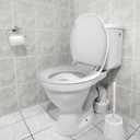 19 in Toilet Seat with Cover Soft Close, Toilet Lid Slow Close Quiet No, Easy Installation & Release,Safe PP Material Easy Clean, Comfortable Ergonomic Design, Suitable to Elongated Toilets,White