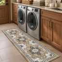 DEXI Kitchen Floor Mats Cushioned Anti Fatigue Runner Rug 24x87 Brown, 87"L x 24"W x 0.4"Th