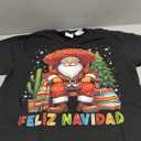 Feliz Navidad Cactus Christmas Mexican Santa Sombrero Fiesta T-Shirt S