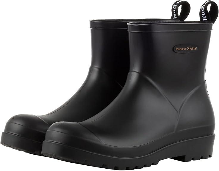 planone Short Rain Boots Women Fashion Waterproof Chelsea Boots for Women Matte Outdoor Garden Shoes Ankle Muck Boots for Ladies Non Slip Work Shoes Rubber Boots with Premium Comfort Insole 11
