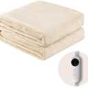 OLIFE Heated Blanket Full Size, Soft Cozy Warm Electric Blanket with 10 Heating Levels & 2/ 4/ 8 Hours Auto Off, Fast Heating, ETL Certification, Machine Washable, Overheat Protection, 72"x84" Beige