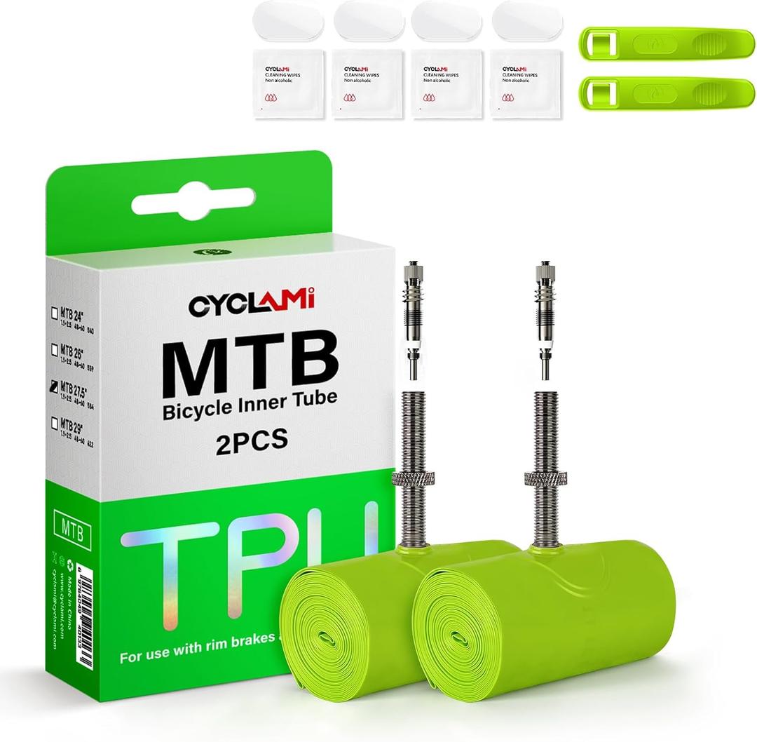 1 Pack TPU 29"/27.5"/26" Tubes 29/27.5/26 inch x 1.9-2.5 Inner Tubes, 1.77"/45mm Metal Presta Valve with Removable Core