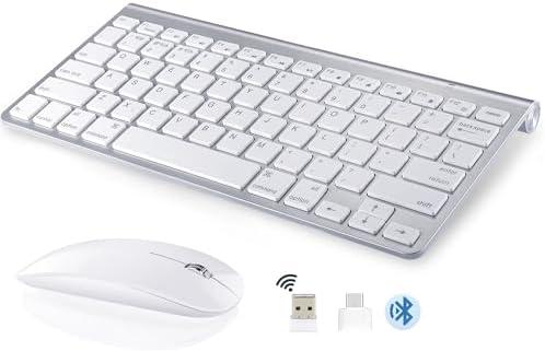 Wireless Keyboard and Mouse Compatible with iMac MacBook Air/Pro (Bluetooth and USB)