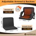 Heated Stadium Seats for Bleachers with Back Support, Black, 21“ 2pc