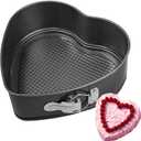 Kamehame Heart Shaped Springform Pan, Large 9 Inches Heart Springform Pan, Not-Stick Heart Shaped Cheesecake Pan, Carbon Steel Cake Pan