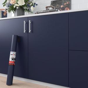Decotalk 30"x200" Dark Blue Wallpaper Removable Wallpaper Dark Blue Wallpaper for Bedroom, Dark Blue Contact Paper for Cabinets and Drawers, Solid Blue Wall Paper Peel and Stick Navy Wallpaper Vinyl