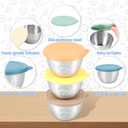 12pc Multicolor Salad Dressing Containers 1.69oz Small Salad Dressing Cups with Lids Stainless Steel Condiment Containers Reusable Sauce Containers for Kitchen Picnic Travel Meal Prep